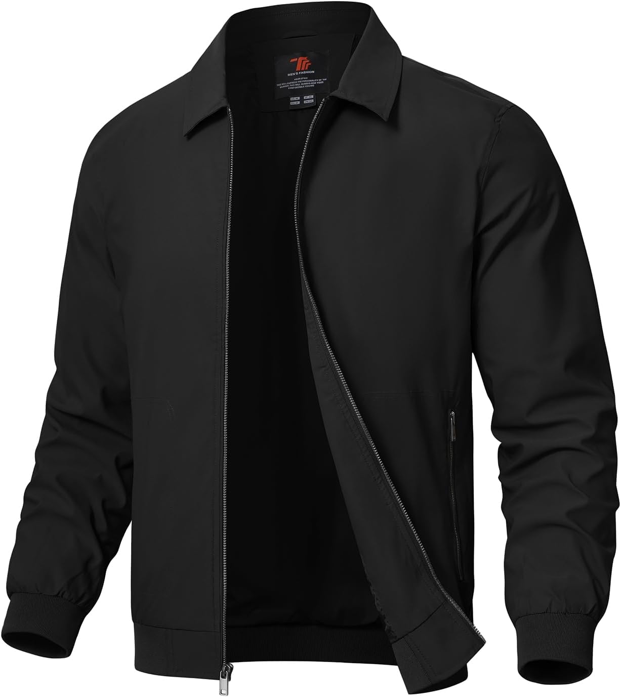 Rdruko Men's Casual Lapel Jacket Lightweight Outdoor Windbreaker Jacket Smart Spring Autumn Jackets for Sport Work Walking Hiking Golf Running