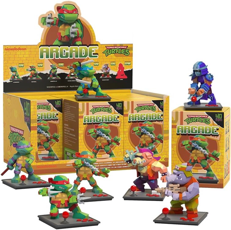 Mighty Jaxx Arcade: Teenage Mutant Ninja Turtles | Sealed Tray of 6 - Contains No Duplicates | Blind Box Collectible Figurines