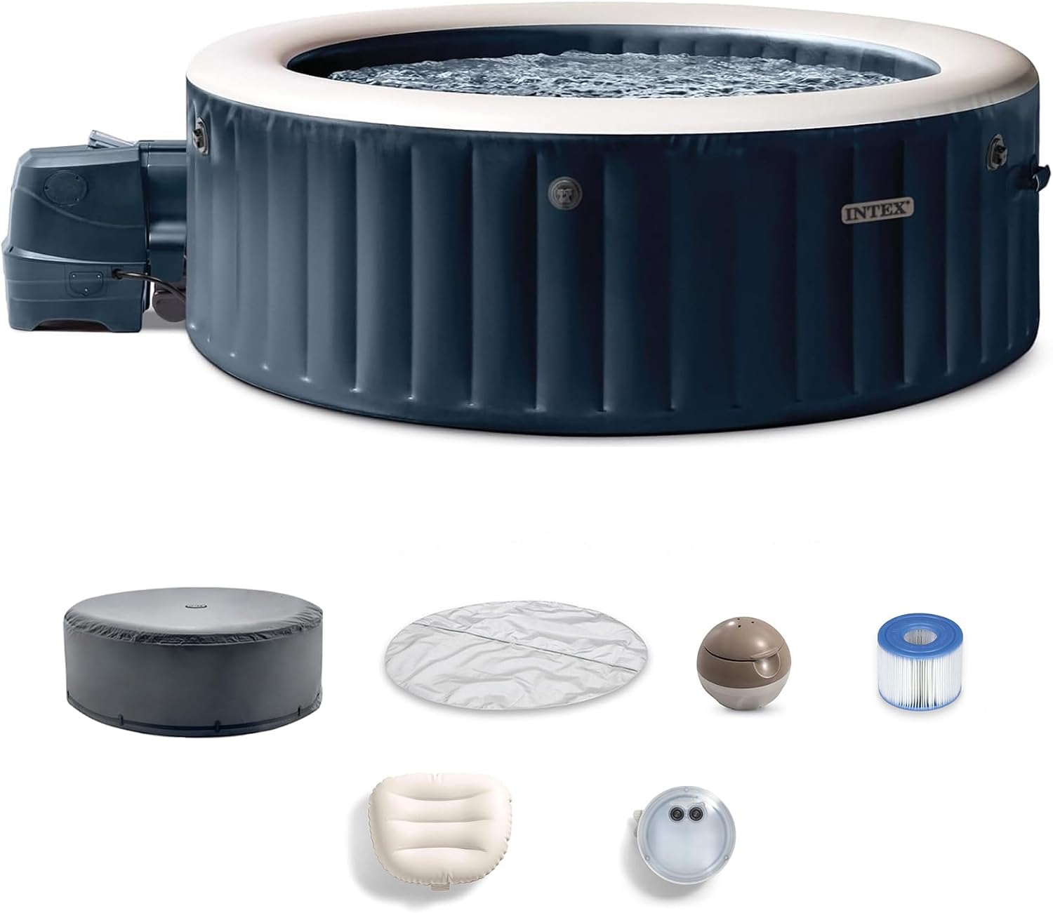 INTEX PureSpa 6 Person Inflatable Hot Tub with Energy-Efficient Spa Cover