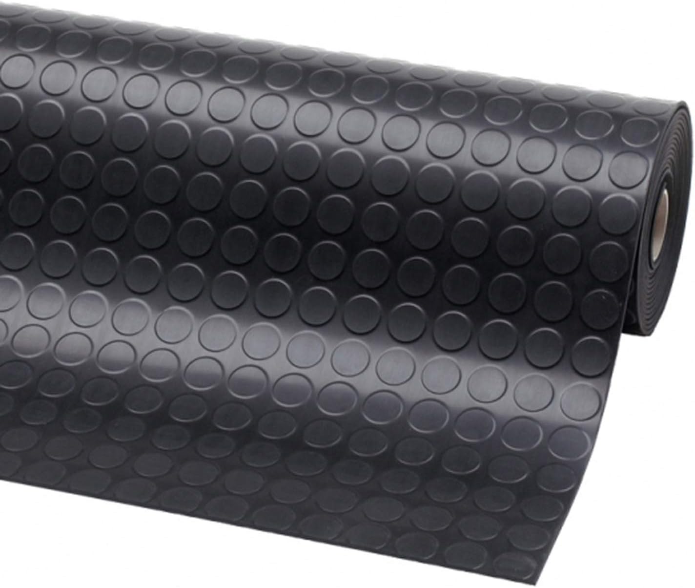 MYOYAY Coin Rubber Matting - 5x1M Roll, Garage Flooring Mat, 3mm Thick, Heavy Duty, Checker Plate, Insulation Mat for Gym, Shed, Van, Garage, Workshop