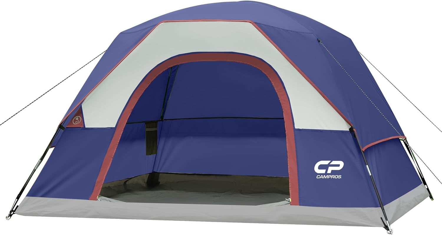 CAMPROS CP Tents for Camping 4/6 Person Tent Waterproof Windproof Double Layer Camping Tent, Easy Setup Dome Tent with Large Mesh Windows & Wider Door for Outdoor Camping & Hiking