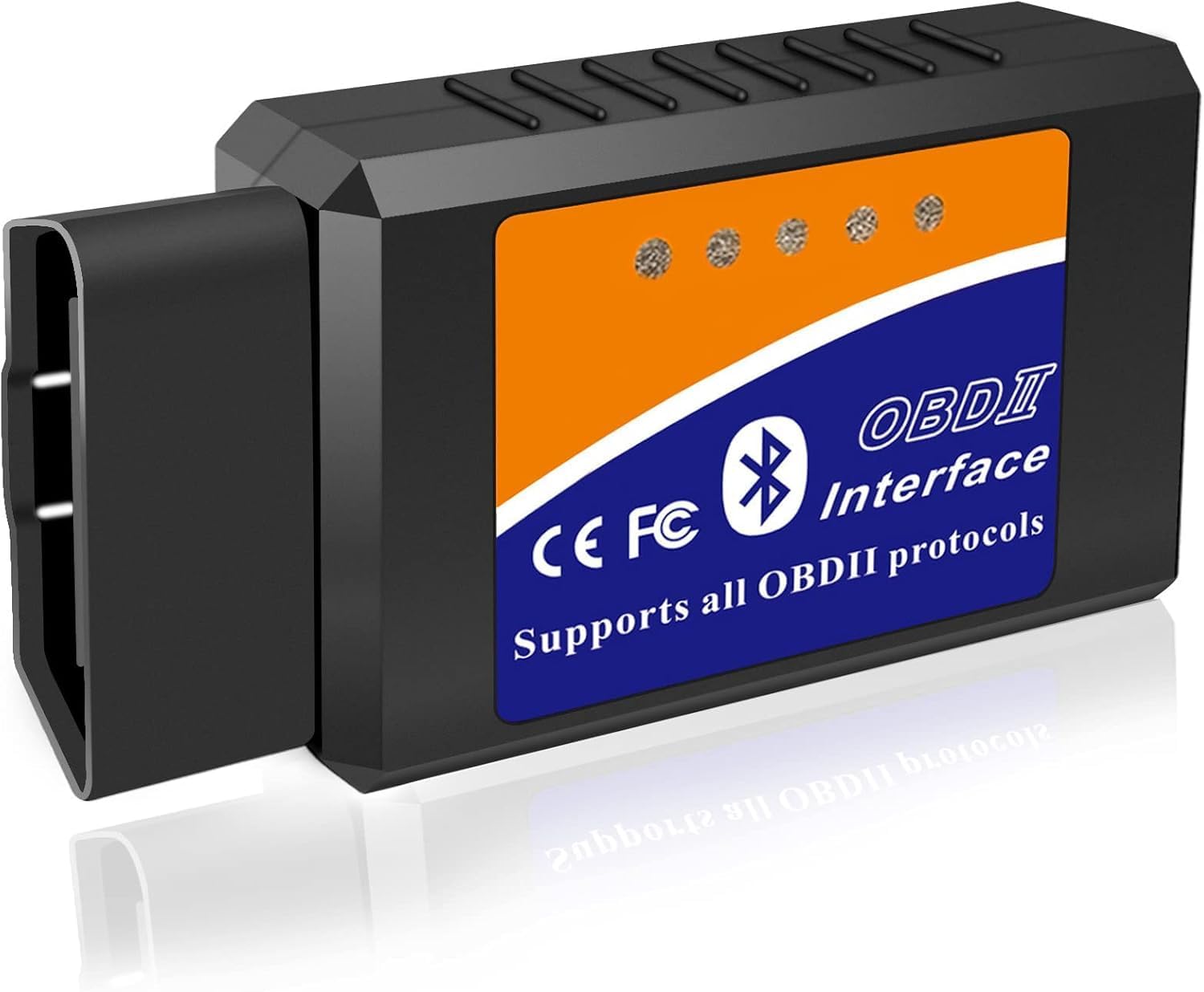 OBD2 Bluetooth Scanner Code Reader Reset for iOS iPhone Android Windows, Auto Car Diagnostic Scan Tool OBDII Adapter for Check Engine Light for Torque, OBD Fusion, Car Scanner App