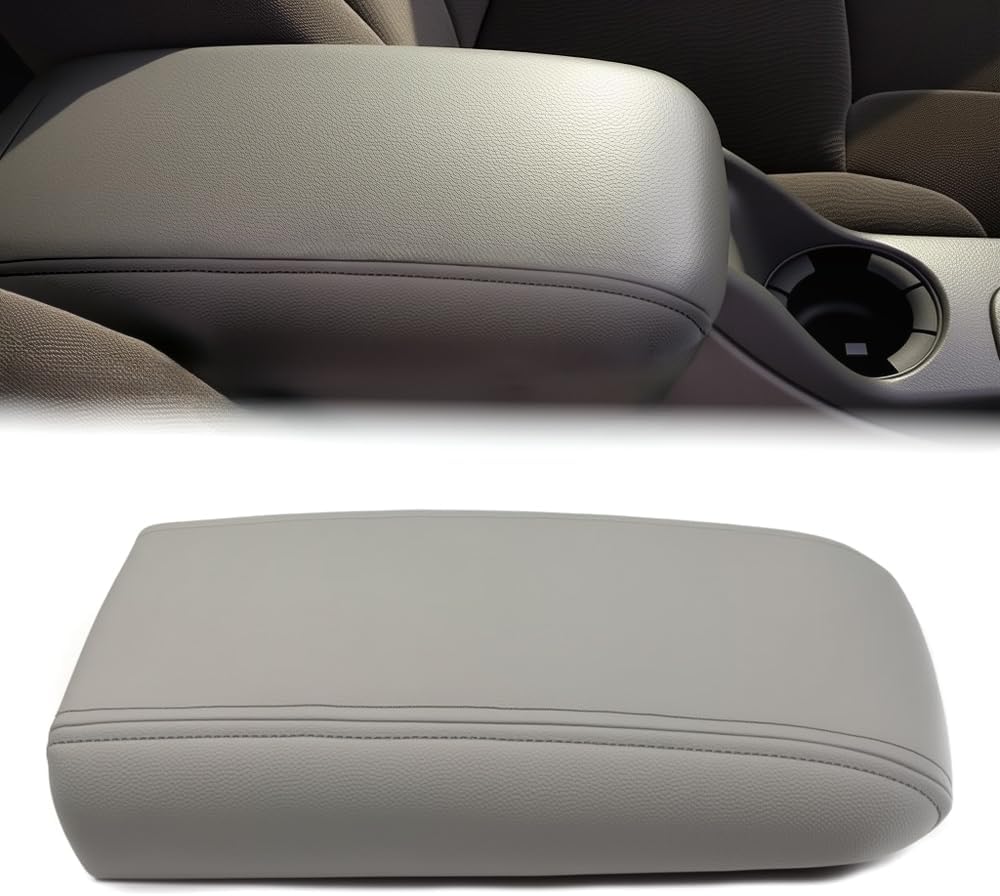 PIT66 Center Console Lid Armrest Kit Assembly Compatible with 06-09 Chevy Trailblazer/06-09 GMC Envoy (with Front Manual Temperature Control) Gray 25998847, 88986007, 924-808, GM88986007
