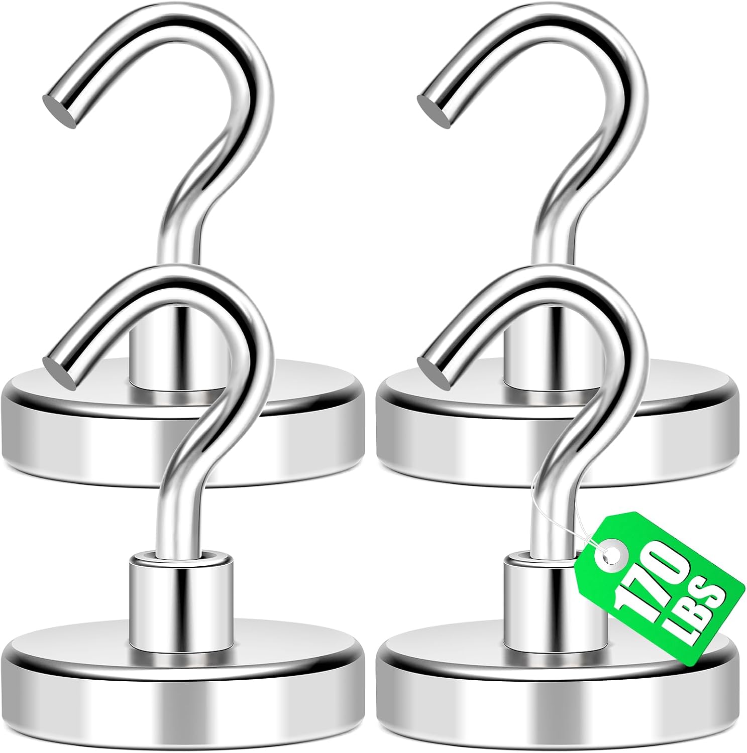 MIKEDE Magnetic Hooks, Cruise Essentials 170Lbs Strong Magnet Hook, Silver