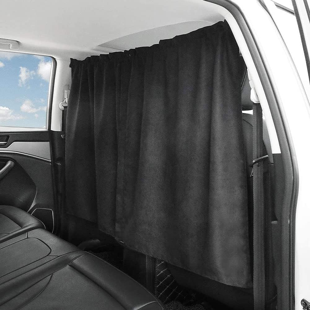 Abnaok Car Divider Privacy Curtains,Seat Partition Curtain Detachable Blackout Van Privacy Camping Curtains for Car Front Rear Seat Division