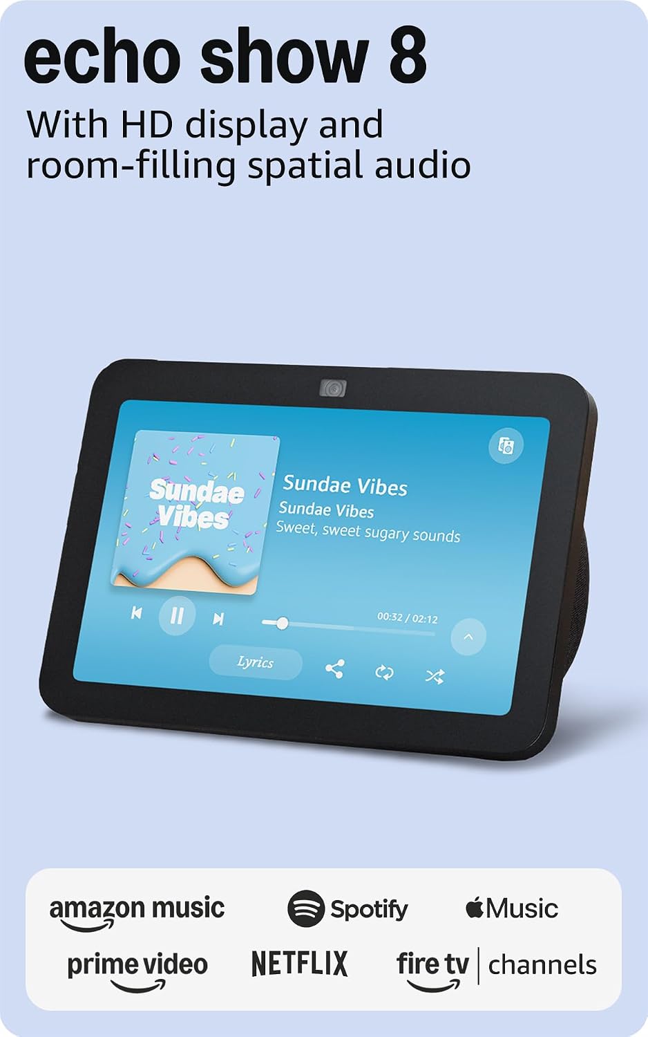 Amazon Echo Show 8, With Spatial Audio, Smart Home Hub, ideal for open living spaces, Designed for Alexa+, Charcoal