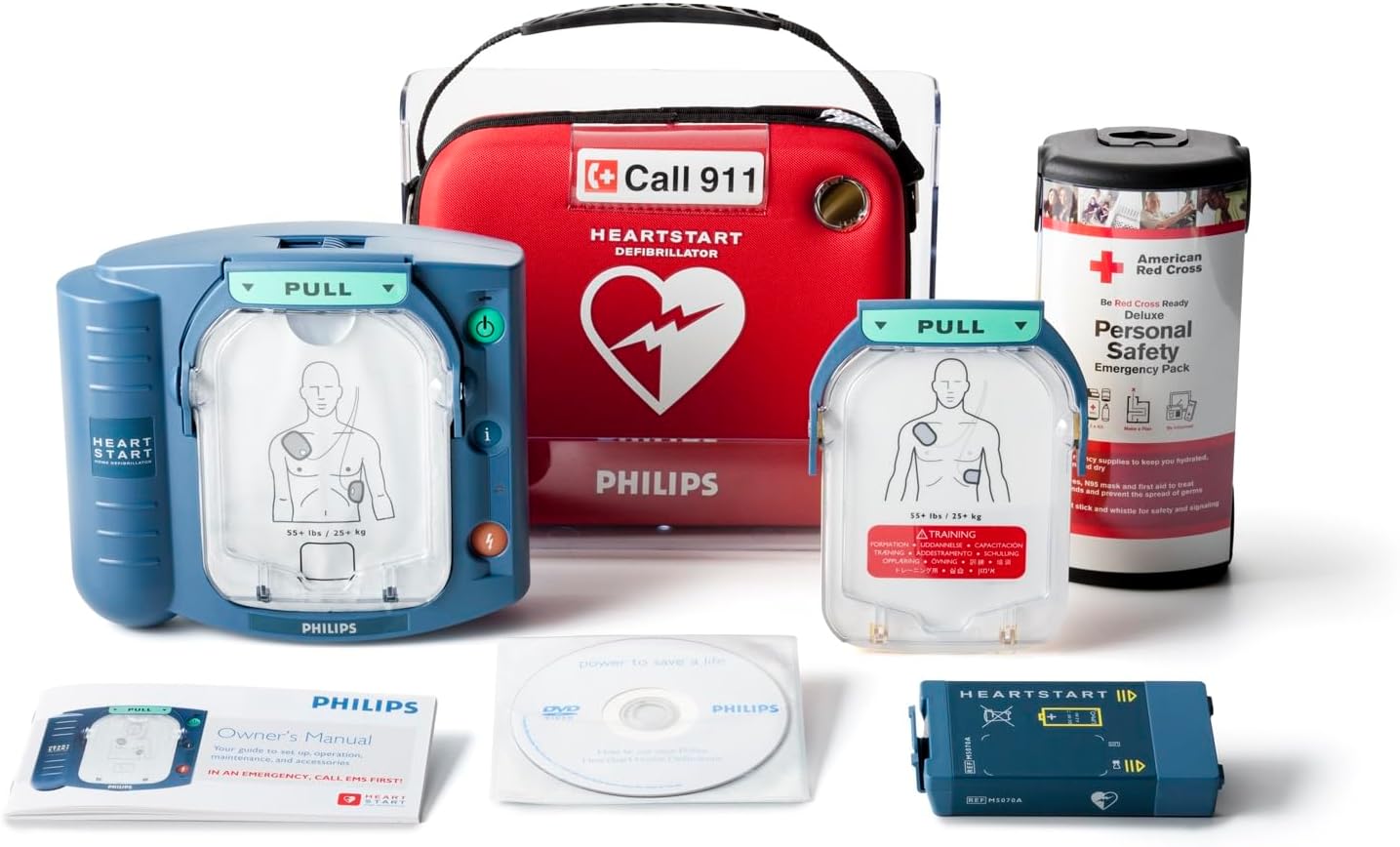 Philips HeartStart Home AED Defibrillator, Value Package M5068A-C04