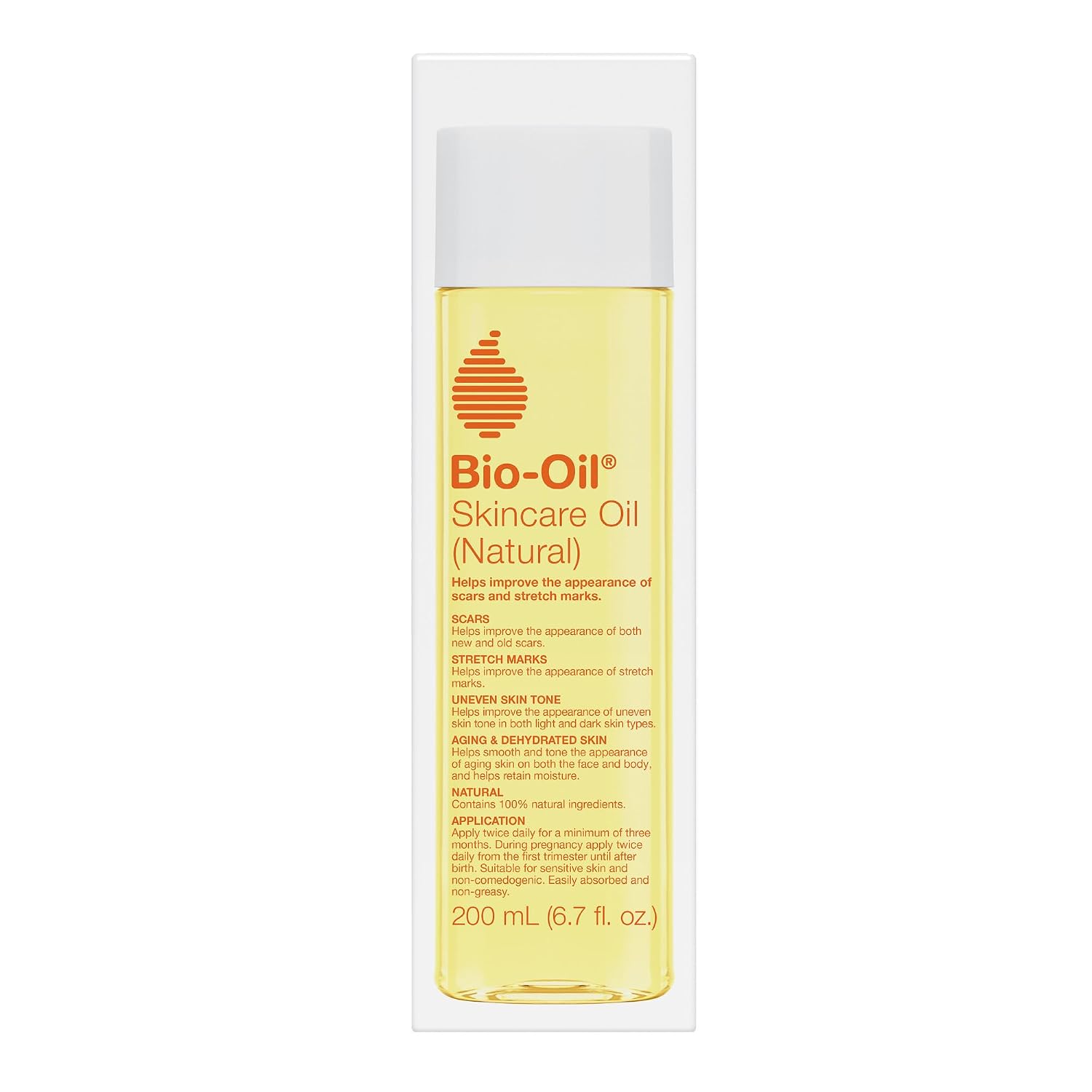 Bio-Oil Natural Skincare Oil, Serum for Scars and Stretch Marks, Face and Body Moisturizer for Dry Skin, Hair Oil, For All Skin Types, 6.7 Oz