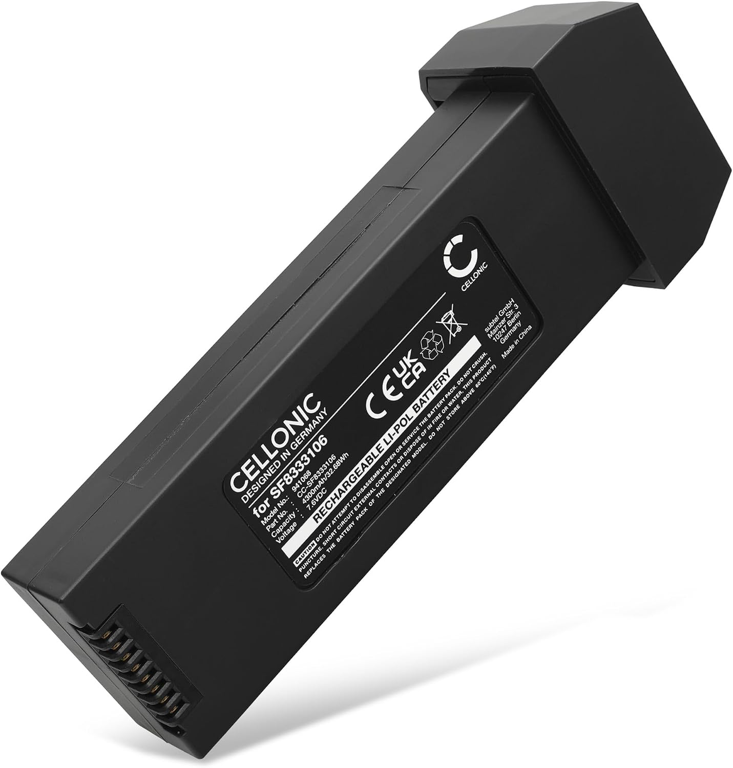 CELLONIC, Battery for Model making & drone compatible with Holy Stone HS720, HS720E, SF8333106 (7.6V, 4300mAh)
