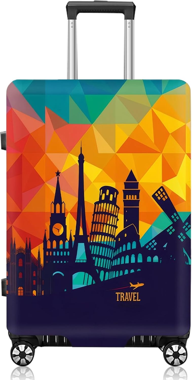Elastic Travel Luggage Cover, Anti-Scratch Protective Suitcase Cover with Zipper, Fits 18-32 Inch Luggage, Washable Trolley Case Cover for Travel