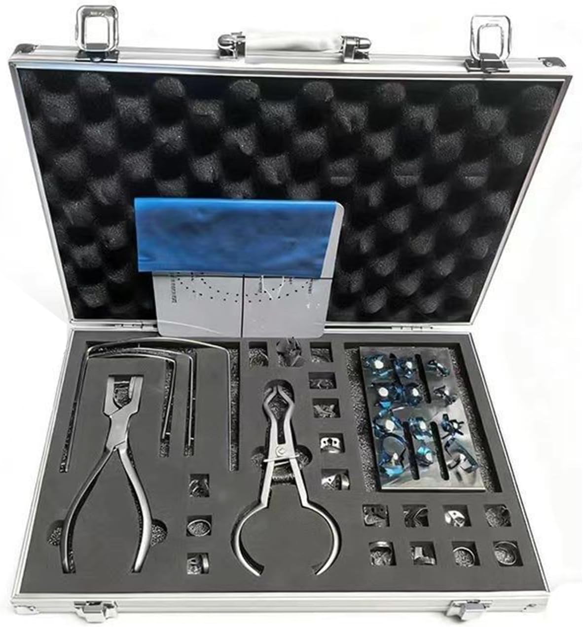 Rubber Dam Kit with Frame Punch Clamps Dental Instruments for Dental Oral Practitioner Exam,C