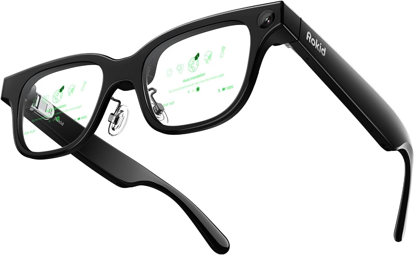Rokid Glasses (with Display), AI & AR Smart Glasses, First AI Glasses with ChatGPT & Gemini Support, Ultra-light 49g, Real-time Translation & Navigation, Meeting Notes