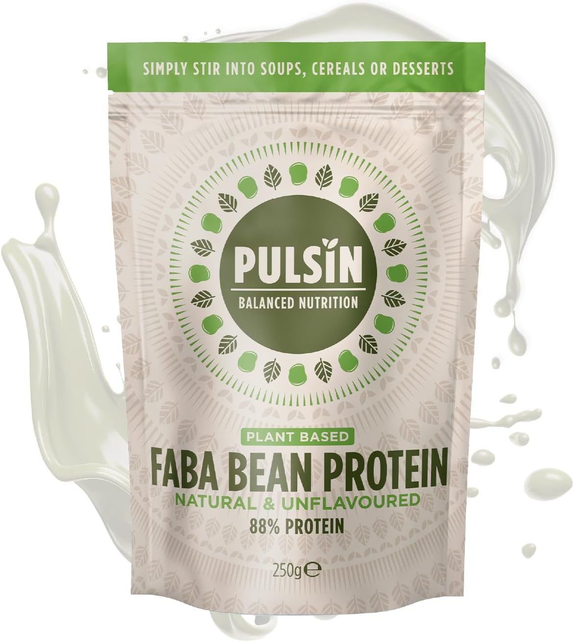Pulsin - Natural Unflavoured Vegan Faba Bean Protein Powder - 250g - 8.8g Protein, 0.2g Carbs, 42 Kcal Per Serving - Gluten Free, Plant Based, Palm Oil Free & Dairy Free Protein