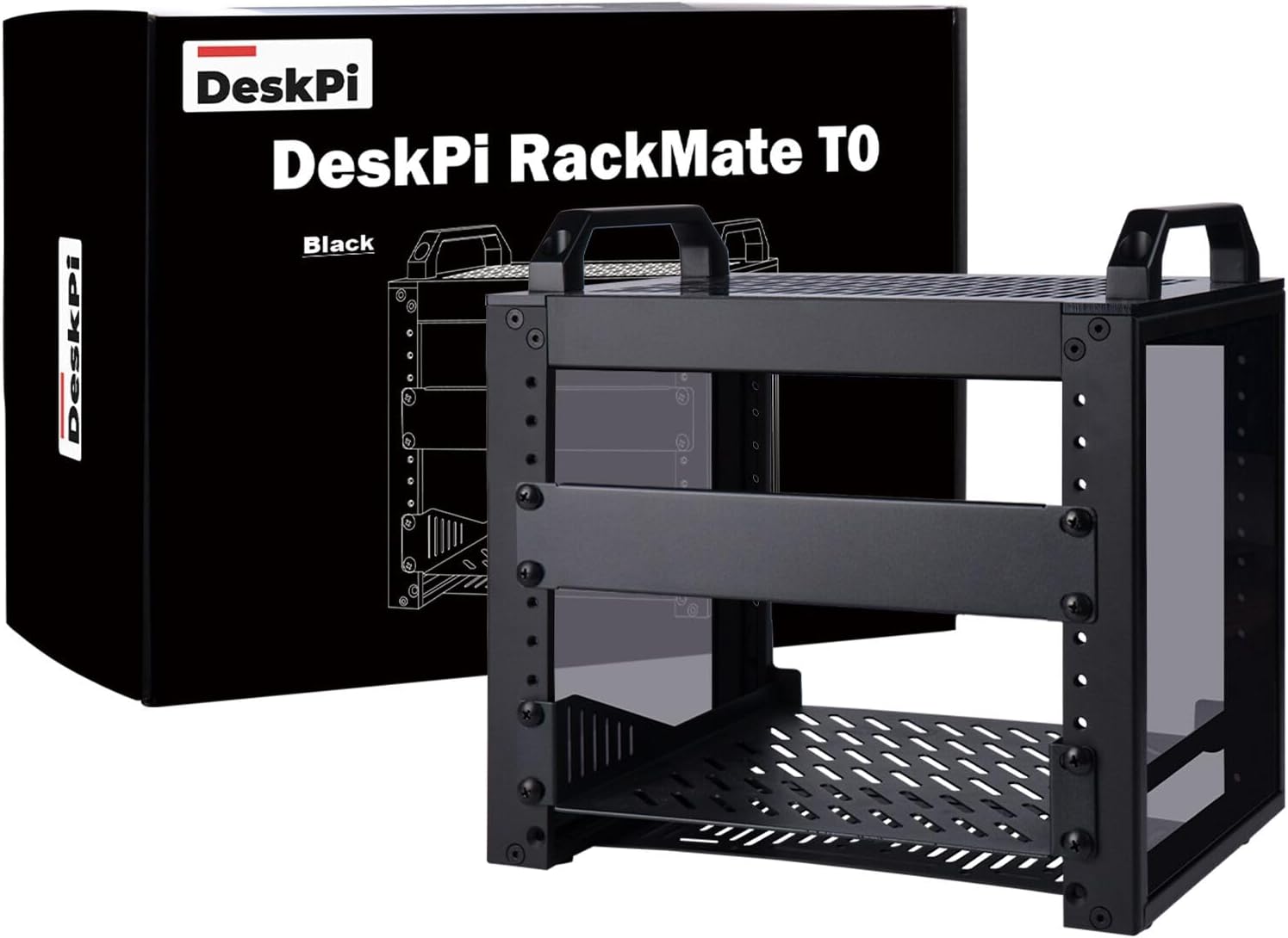 GeeekPi 4U Server Rack, 10 inch Mini Network Rack for Network, Servers, Audio, and Video Equipment, DeskPi RackMate T0 Rackmount, 7.87 inch Depth