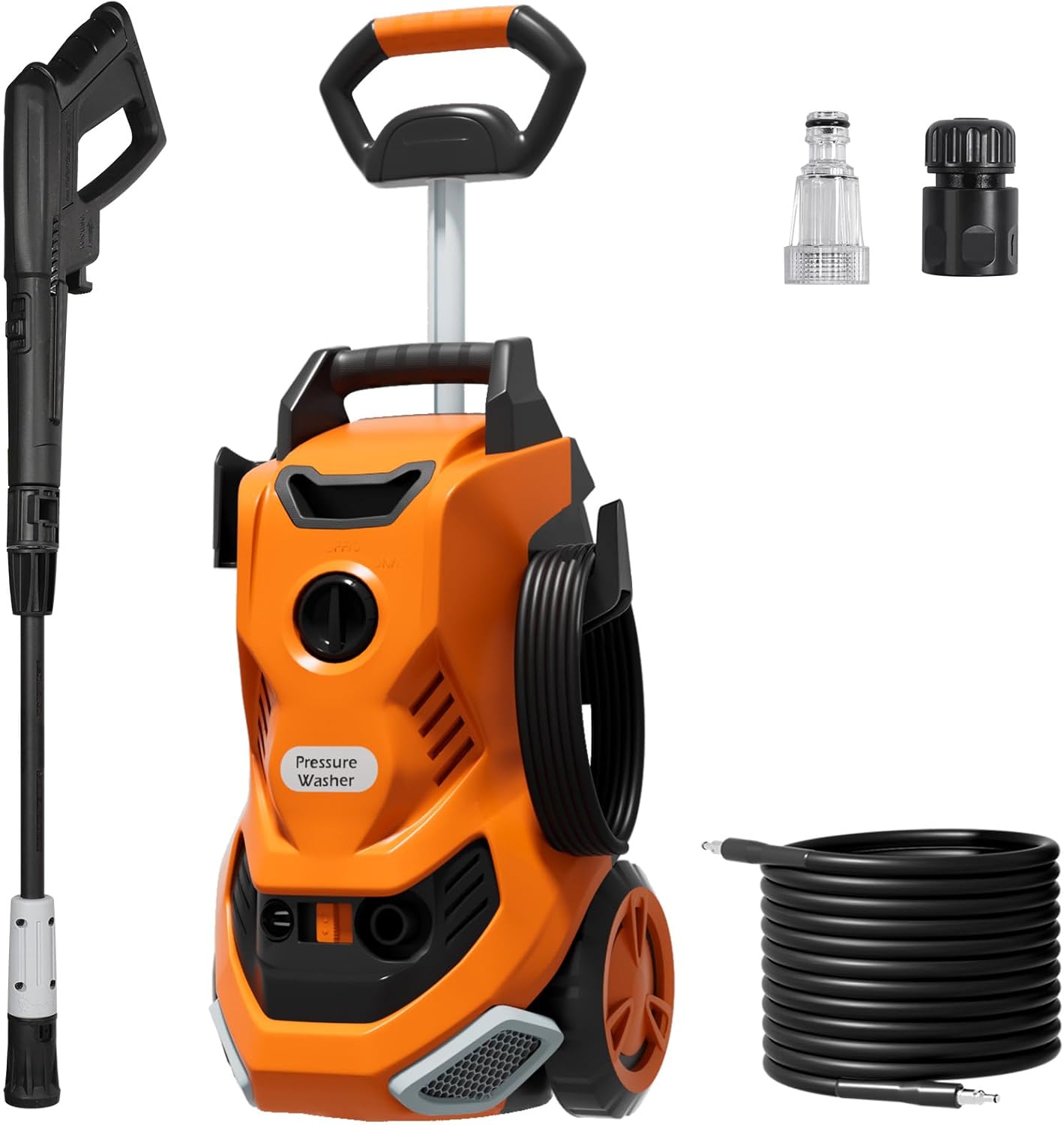 Pressure Washers 2000w 160Bar 450L/H Jet Washers Pressure Washers, Jet Wash with Adjustable 900ml Foam Cannon & Nozzle and Telescopic Handle, Power Pressure Washer for Patio/Car/Fences/Driveways/Home
