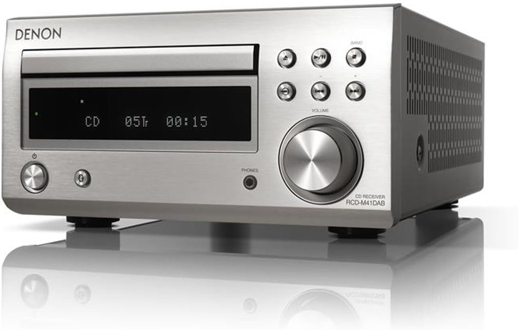 Denon RDCM41DAB Hifi Receiver With CD Player, Audio Receiver HiFi, Bluetooth, 2x30W + Subwoofer PreOut, FM Radio / DAB / DAB+ Tuner, 2x Digital Optical Input & 1x Headphone Output - Silver