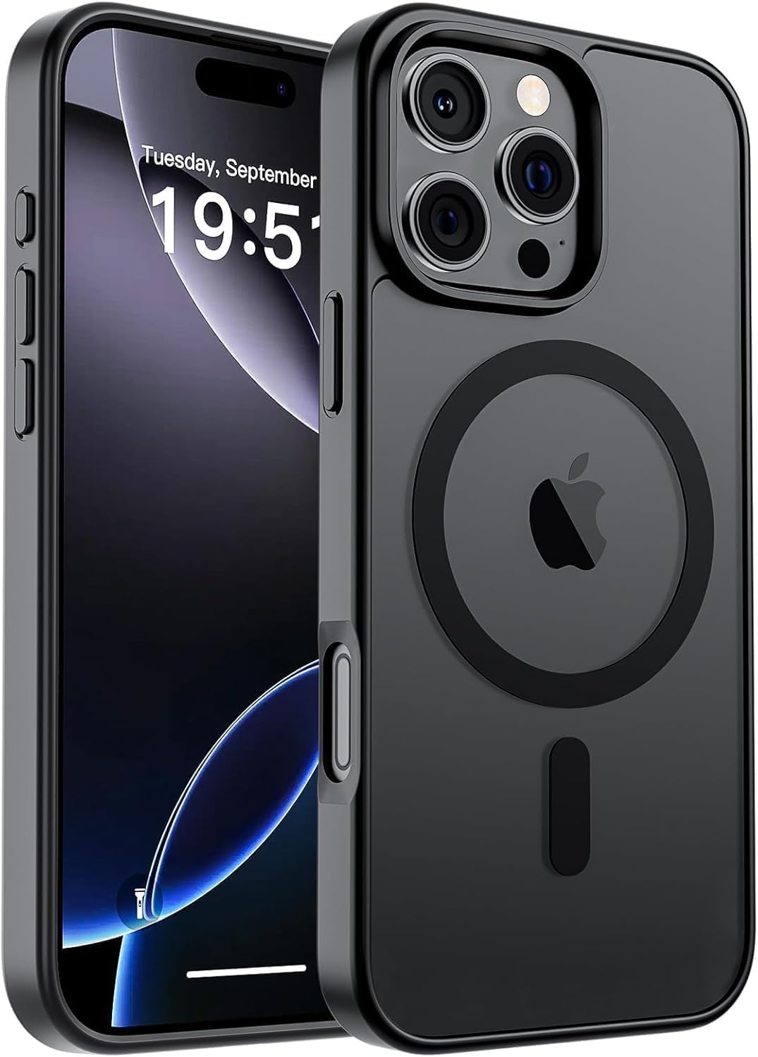 GeeKe for iPhone 16 Pro Case 6.3-Inch, Fit for MagSafe Magnetic, Upgraded [Full Camera Protection], [14FT Military Grade Drop Tested] Shockproof Slim Translucent Matte Back Phone Cover (Black) 2