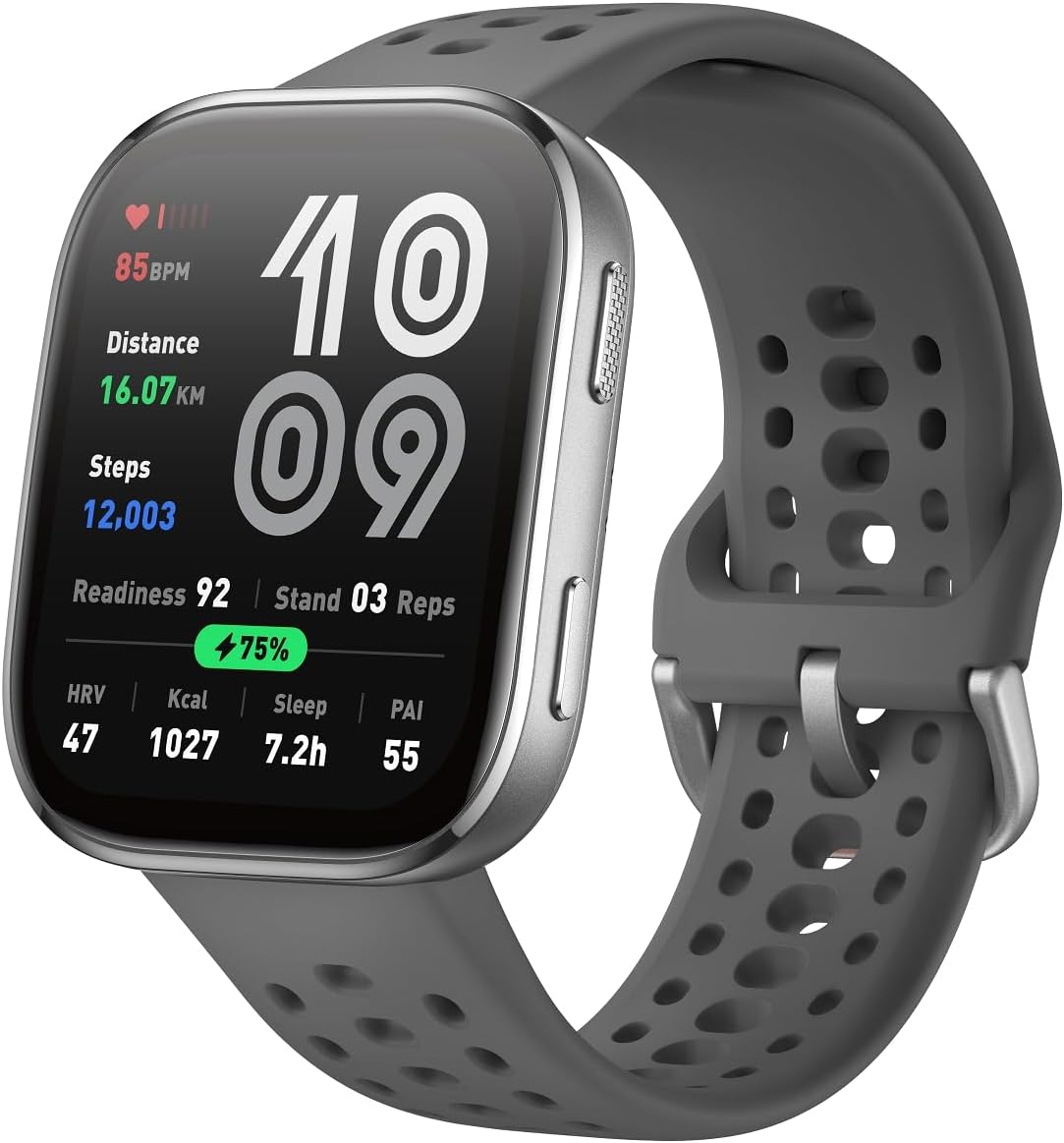 Amazfit Bip 6 Smart Watch 46mm, 14 Day Battery, 1.97" AMOLED Display, GPS & Free Maps, AI, Bluetooth Call & Text, Health, Fitness & Sleep Tracker, 140+ Workout Modes, 5 ATM Water-Resistance, Charcoal
