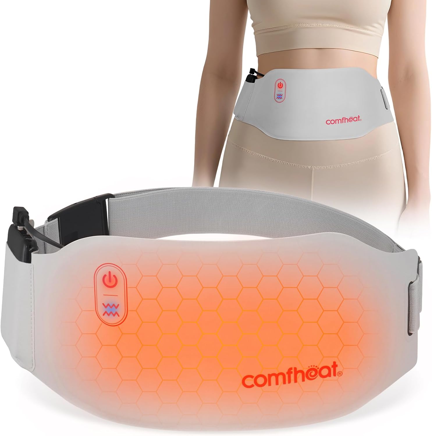 Portable Infrared Heating Pad for Period Cramps Pain Relief, Ultra Thin Cordless Menstrual Relief Abdomen Belly Heat Belt Wearable Heating Pads, Gift for Women Girl Mom