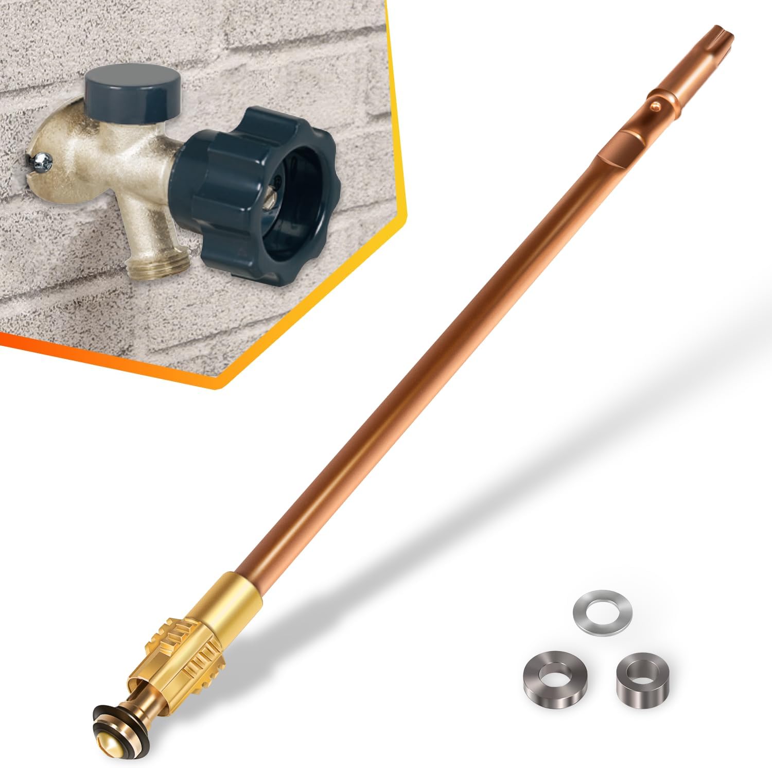 123-0093 Stem Assembly Replacement fit for Prier 500 Series Mansfield Style Wall Hydrants Sillcock, 12-inch Overall Length