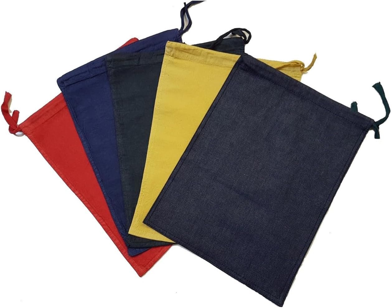 Pack of 5 Assorted Colours Heavy Duty Cash, Change, Money, Coin, Fruit Machine Sorting Bags for Banking