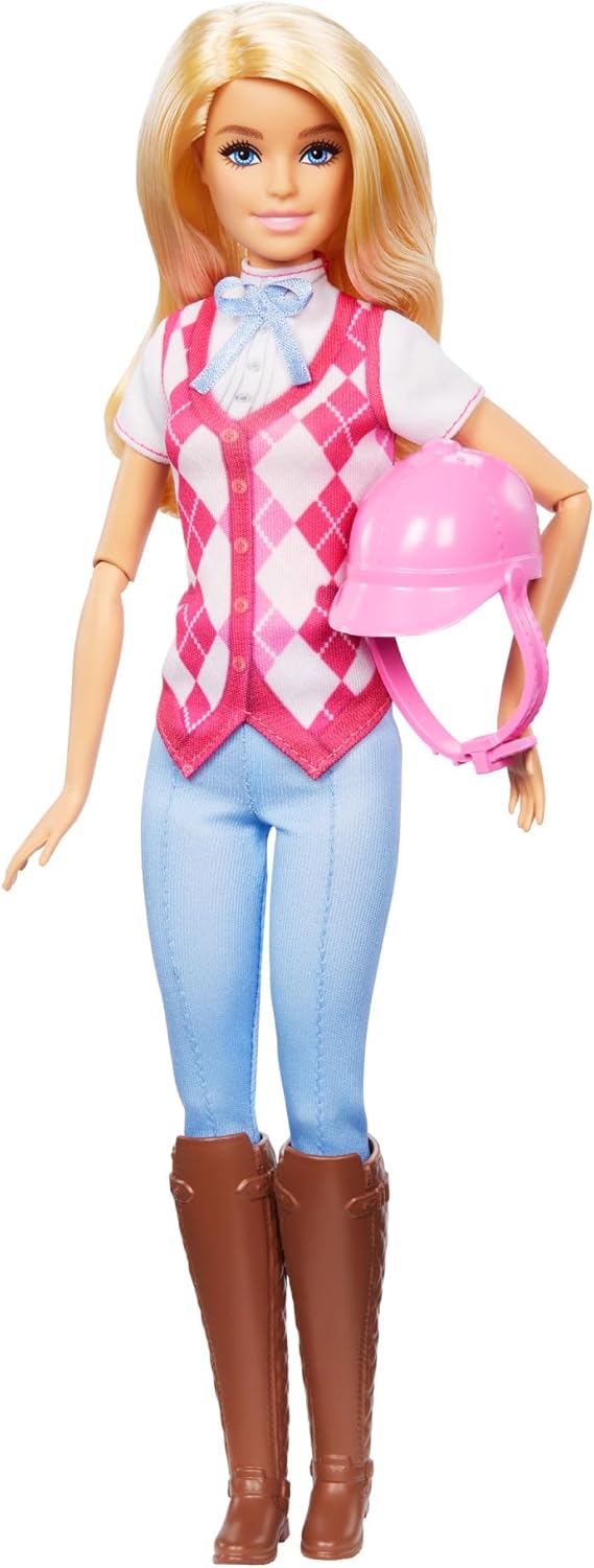 Barbie “Malibu” Doll Age 3+ & Accessories from Barbie Mysteries: The Great Horse Chase, Includes Fashion Doll, Removable Riding Outfit & Helmet, HXJ38