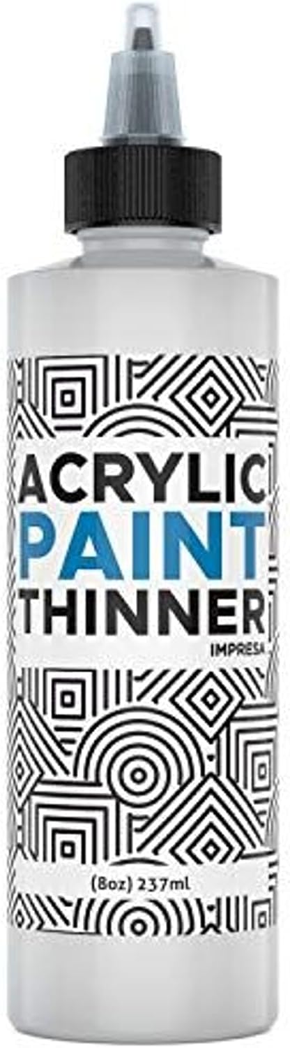IMPRESA Acrylic Paint Thinner & Mixing Medium - 8 fl oz - Paint Thinner for Acrylic Painting – Slow-Drying Retarder & Flow Improver – Odorless, Water-Based, Non-Curdle Formula