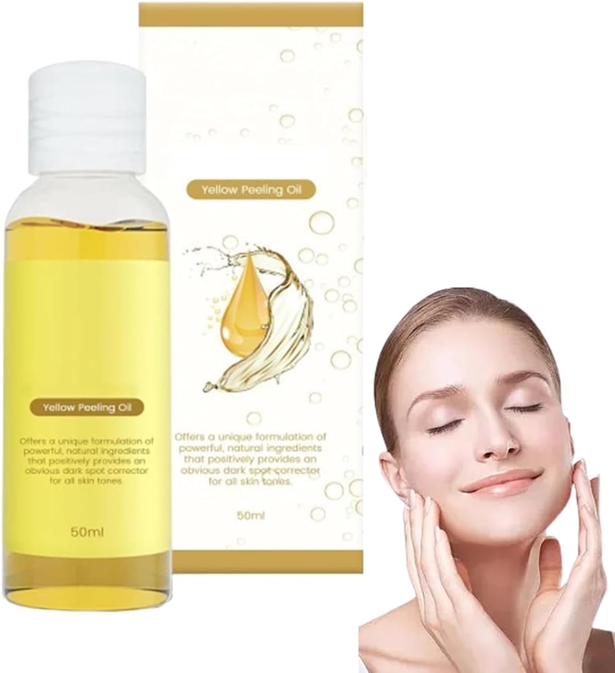 Exfoliating Cleansing Oil, Yellow Peeling Oil, Exfoliating Cleansing Oil, Powerful Exfoliating Oil, Deeply Purifying Pores, For All Skin Types, 50ml (1pcs)