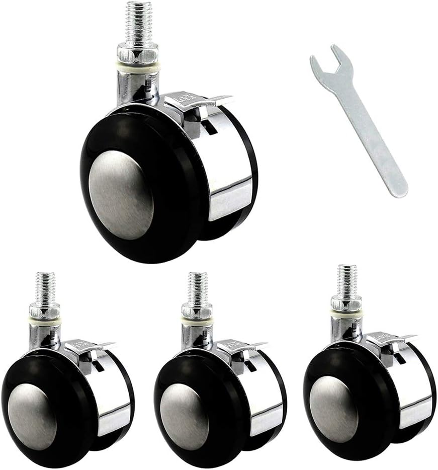 Caster Wheels(4 Piece Set) Swivel Stem Caster Wheel,Furniture Caster,Threaded Rod M815mm (0.3" 0.6") Replacement Cart,Office Chair,Furniture,Workbench