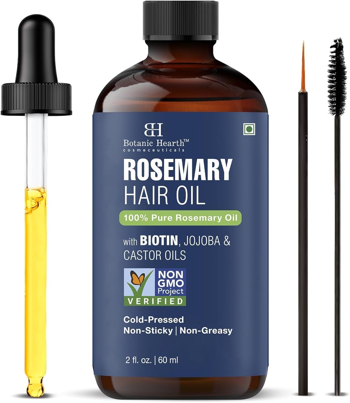 Botanic Hearth Rosemary Oil for hair growth 60 ml | Scalp Treatment for Hair Loss| Dry & Frizzy Hair Repair| Deep Nourishing Oil for Damaged Hair | 100% Natural and Vegan
