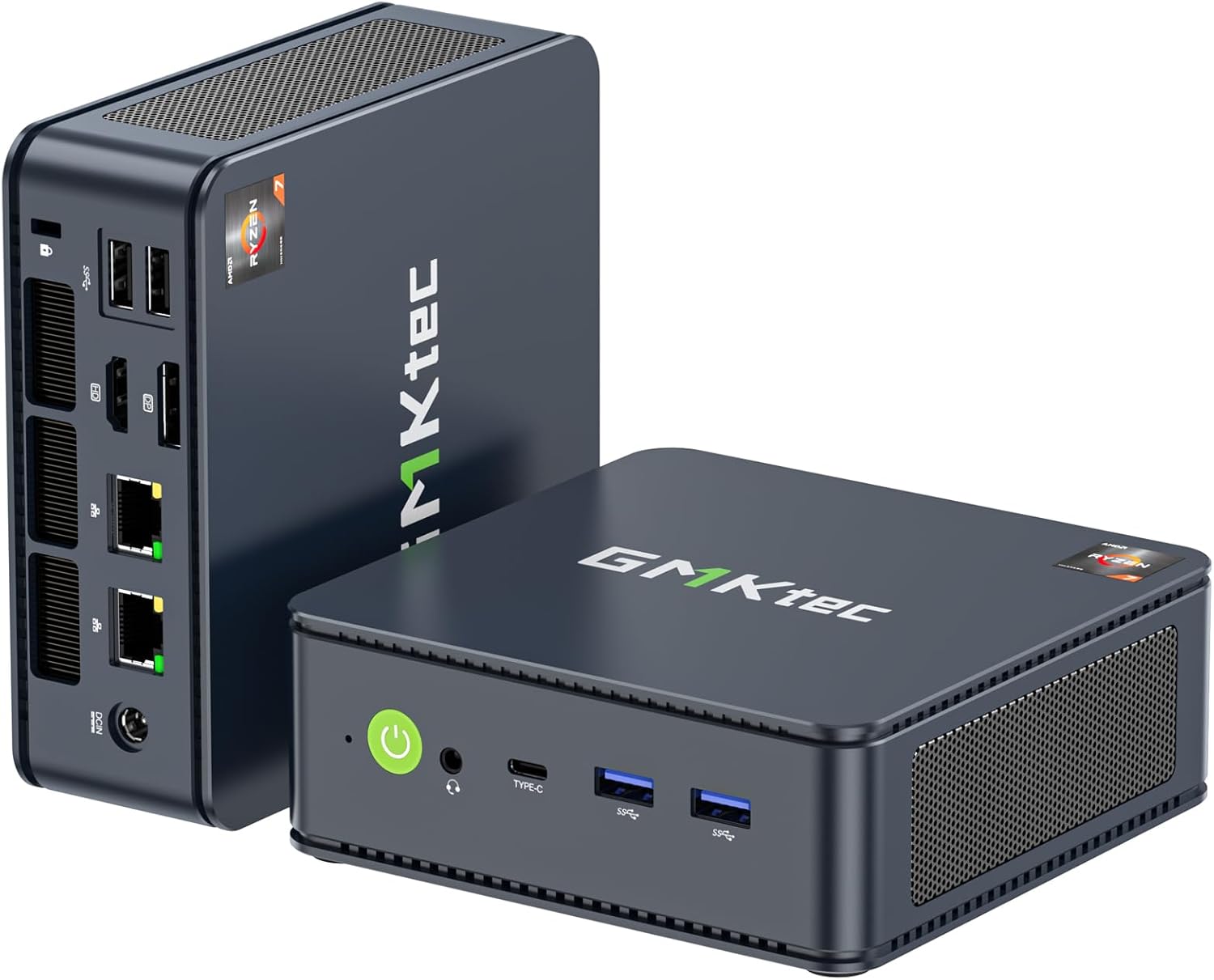 GMKtec AMD Ryzen 7 Mini PC Windows 11 5825U(beat Ryzen 7 5850U)(8C/16T 4.50Ghz) M5 Plus Dual LAN 2.5G Micro PC, 32G DDR4 RAM 1TB PCle SSD, WiFi 6, USB3.2, USB-C, BT 5.2, DP, HDMI,Mini Computer
