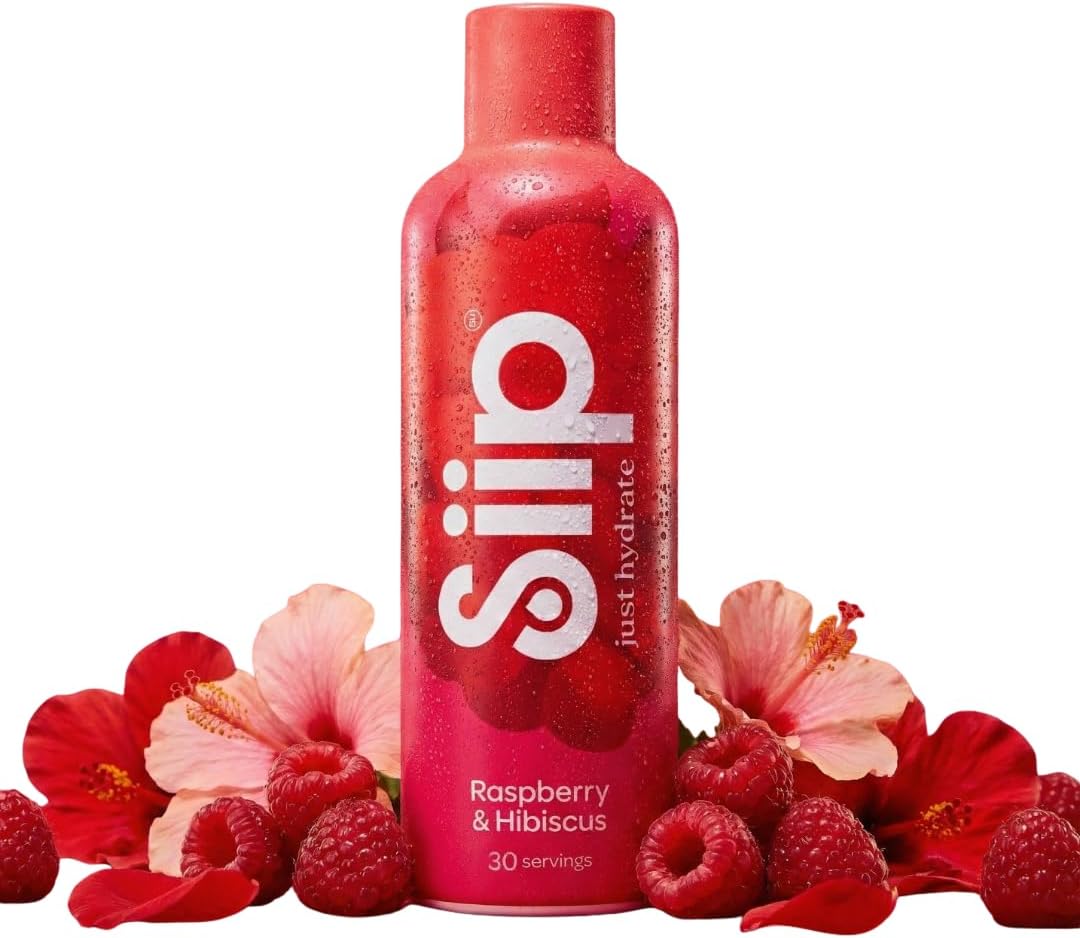 Siip Hydrate Liquid Electrolytes & Vitamins, Makes 30 Drinks, with Vitamin B12, Vitamin C, Vitamin D3, Magnesium, Zinc, Raspberry & Hibiscus Flavour
