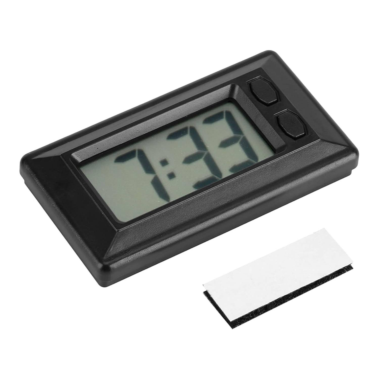 VIFERR LCD Digital Table Car Dashboard Clock Desk Electronic Travel Clock Battery Powered with Adhesive Pad for Home Office Car Travel