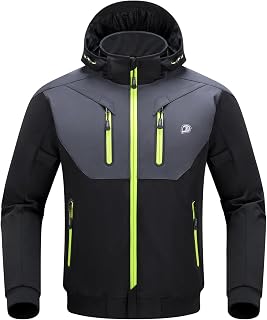 BORLENI Motorcycle Jacket with CE Armor Removable Liner Detachable Hood for Men Motorbike Riding Jacket Windproof All Seasons