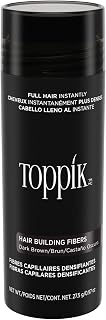 Toppik Hair Building Fibers, Dark Brown, 27.5g, Fill In Fine or Thinning Hair, Instantly Thicker, Fuller Looking Hair, 9 Shades for Men and Women , 0.97 Oz (Pack of 1)