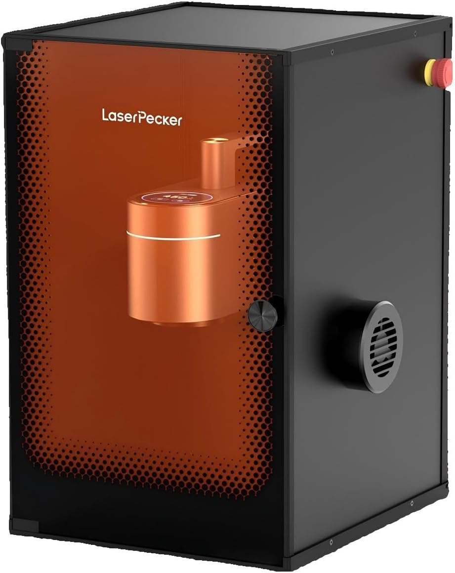 LaserPecker 4 Laser Engraver with Standard Enclosure Safeguard, Laser Engraving Machine Class 1 Safety, Precision 0.01mm, Speed 4000mm/s for Almost Any Material