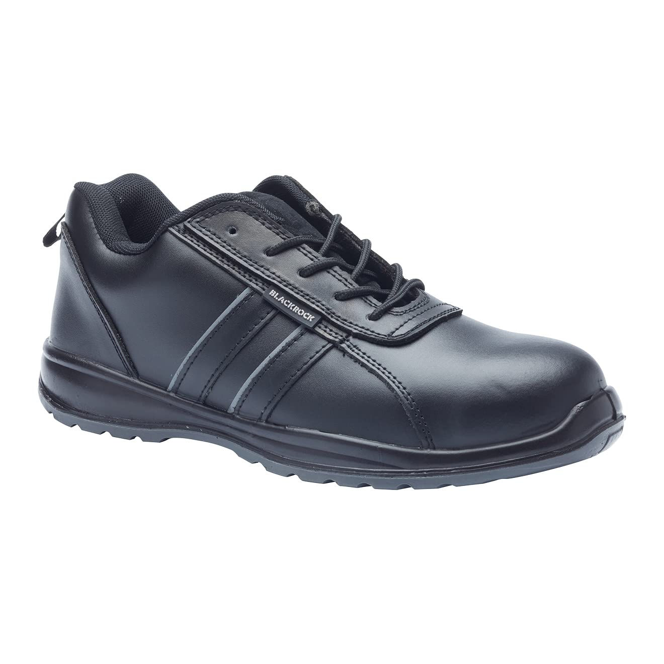 Blackrock Leather Safety Shoes, Mens and Womens Safety Trainers, Steel Toe Cap, Black, Anti Slip Shoes, Smart Light Work Trainers, Work and Utility Footwear, Workwear - Size 9