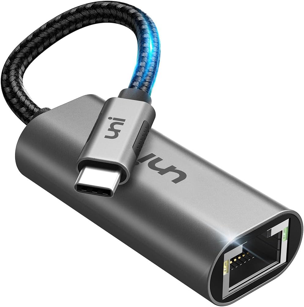 uni USB C to Ethernet Adapter 1Gbps, Driver Free RJ45 to USB C for Laptop | Type-C Gigabit Ethernet, LAN Network Adapter, Thunderbolt 3/4 for MacBook Pro/Air, iPhone 17 Pro/Max, Dell XPS, Galaxy S8-S24