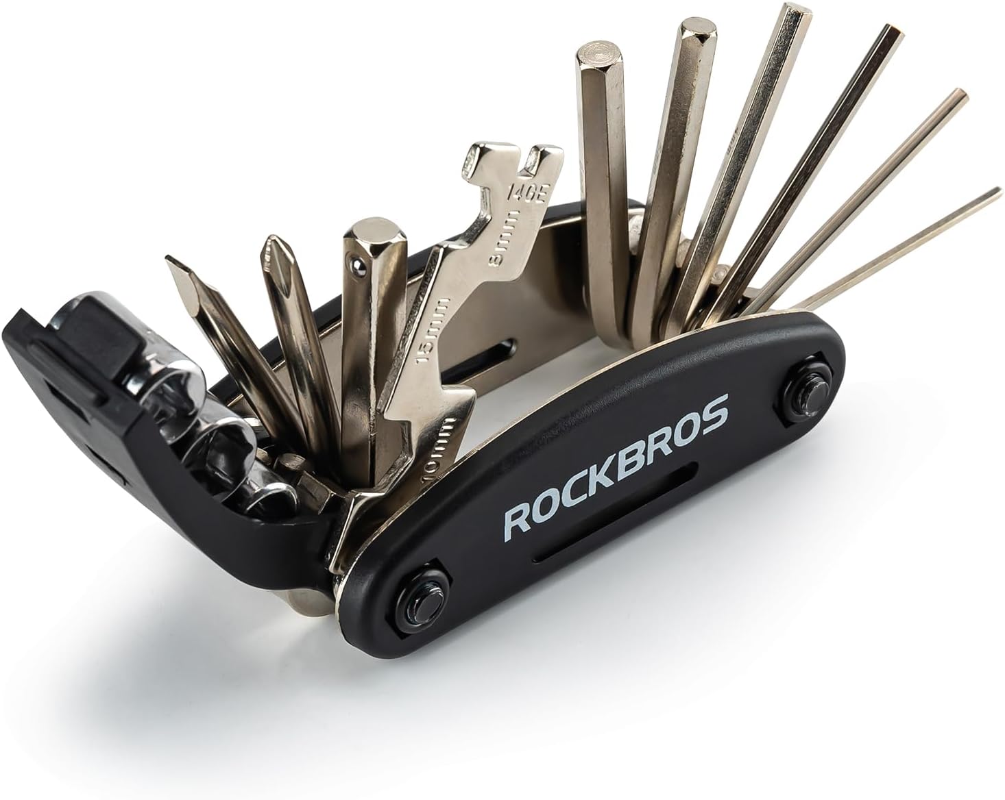 ROCKBROS Bicycle Repair Tool Bike Pocket Multi Function Folding Tool 16 in 1 Black