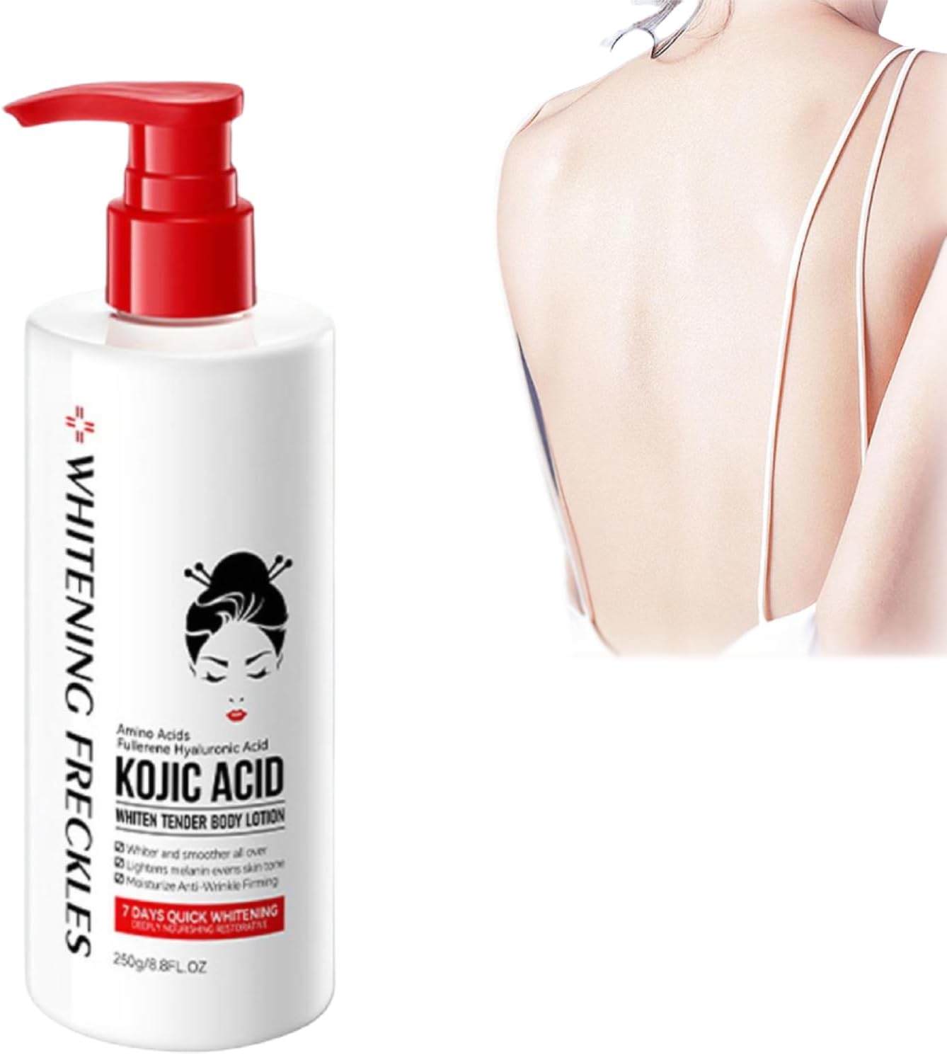 Kojic Acid Cream, Kojic Acid Body Lotion, Kojic Acid Skin Brightening Body Lotion Moisturizing Remove Melanin Quick Absorbing Skin Whitening Body Cream for Uneven Skin Tone, 250g (1)
