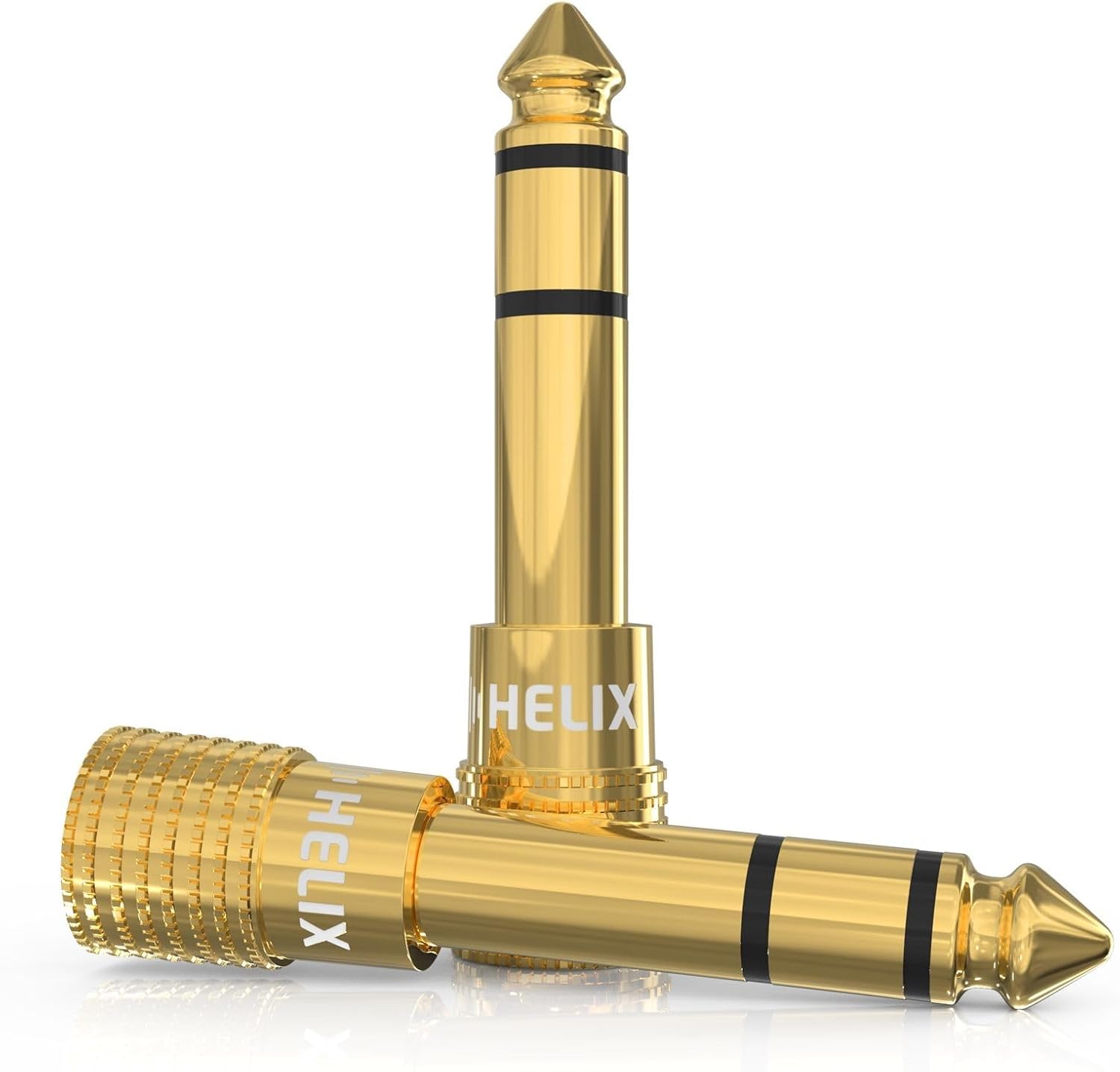 Headphone Adapter – 3.5mm to 6.35mm Audio Jack Converter - 1/4 Inch Stereo Jack Plug - Gold-Plated 3.5 to 1/4 Adapter for Headphones, Amps, Mixers, Instruments, Aux, Phono (Pack of 2)