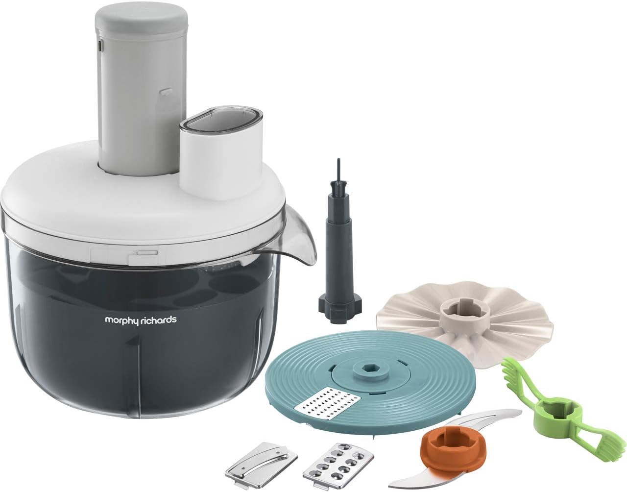 Morphy Richards 401012 Prepstar Food Processor for Innovative Meal Prep with All in One Easy Storage Solution, BPA Free Mixing Bowl, 350 W, White