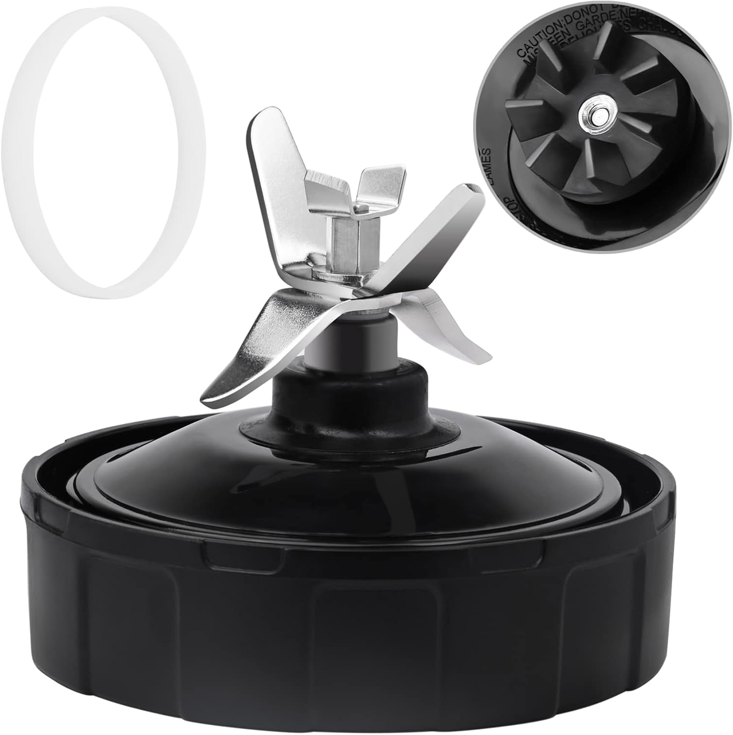 Ninja Blender Replacement Parts – Premium Grade 7 Fins Ninja Blender Blade for Ninja Blender Cups – Stainless Steel High Speed New Bearing – Leakproof Sealing Ring