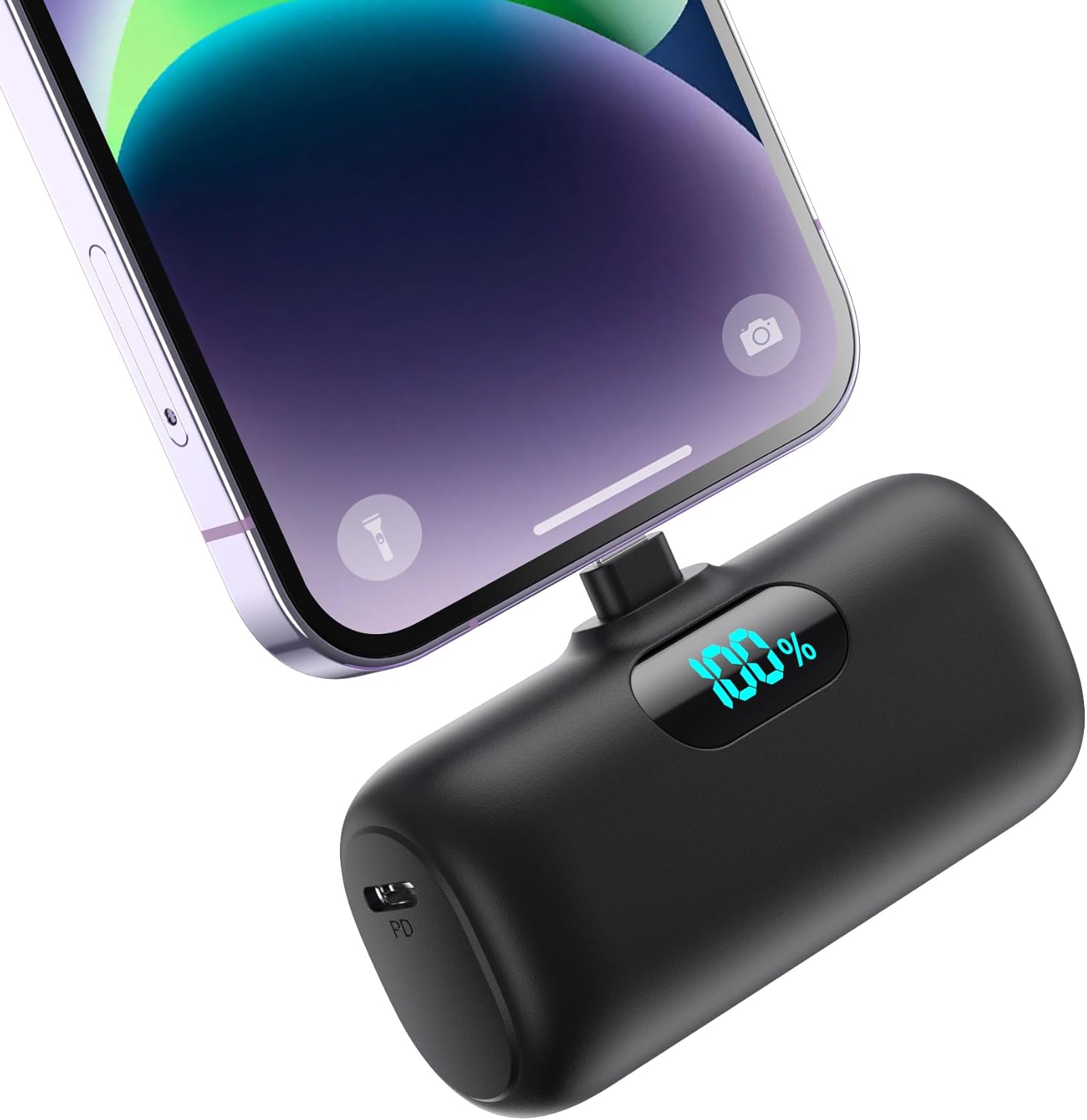 5000mAh Mini Power Bank for iPhone, Upgraded 15W PD Fast Charging Portable Charger, LCD Display 3.0A Small Battery Pack Compatible with iPhone 14/14 Pro Max/13/13 Pro Max/12/11/XR/X/8/7/6, etc