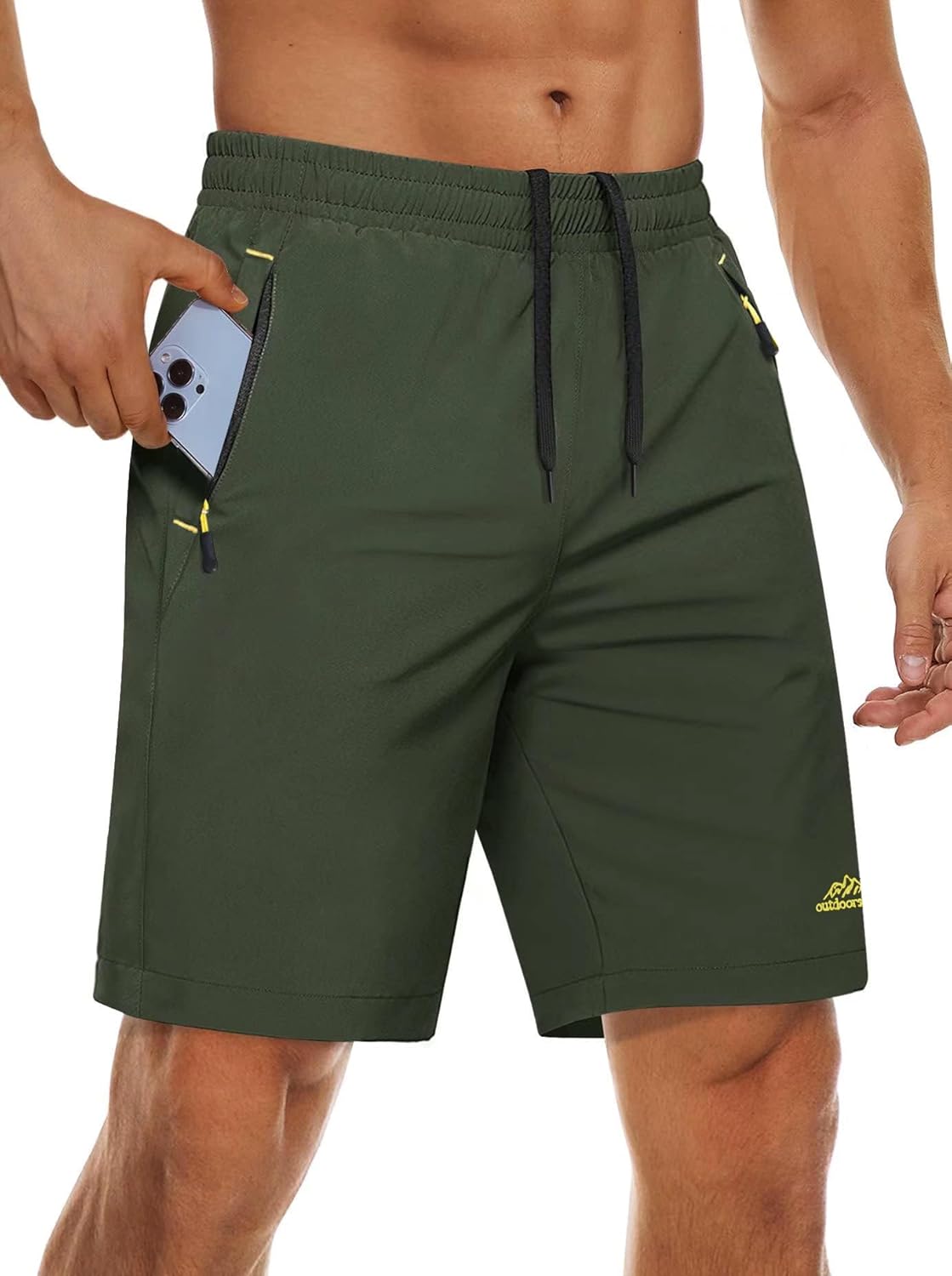 MAGCOMSEN Men's Quick Dry Shorts Training Sport Shorts Workout Shorts Breathable Running Shorts with Zip Pockets