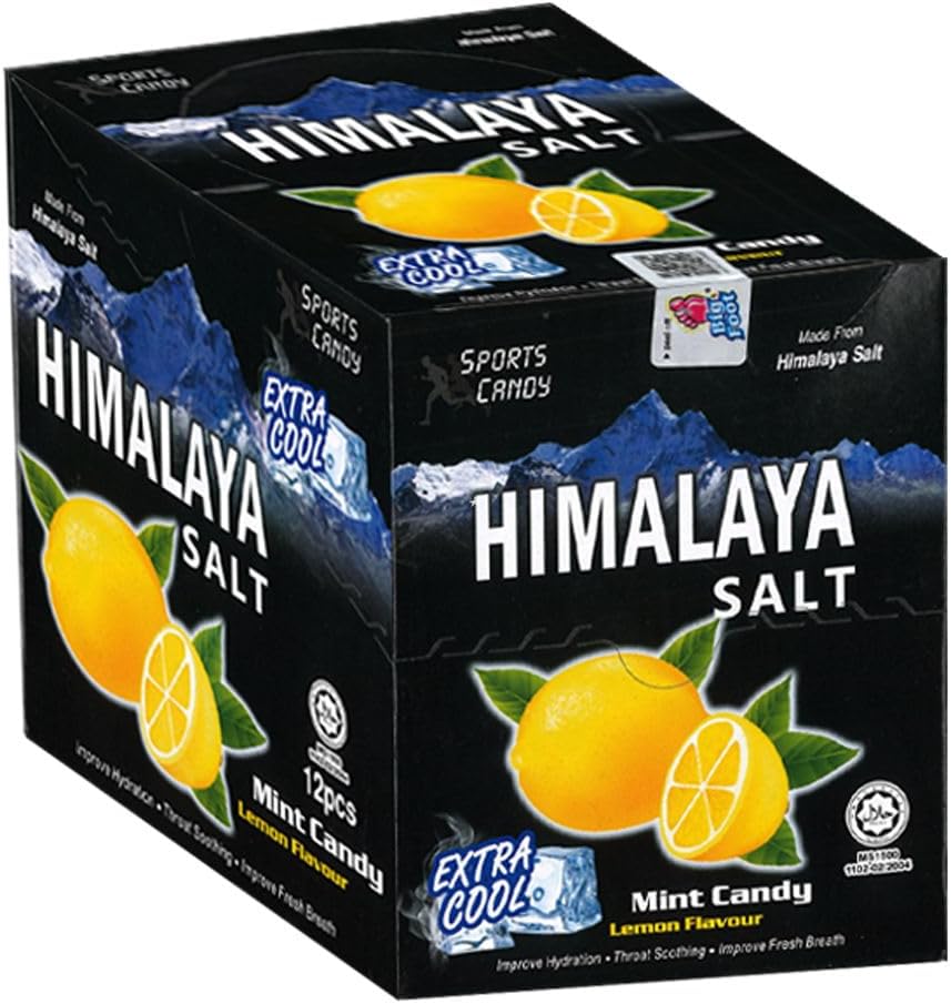 Big Foot Himalaya Salt Mint Lemon Sports Candy Extra Cool Mint Candy Throat Soothing (12 Packs/Box) Halal