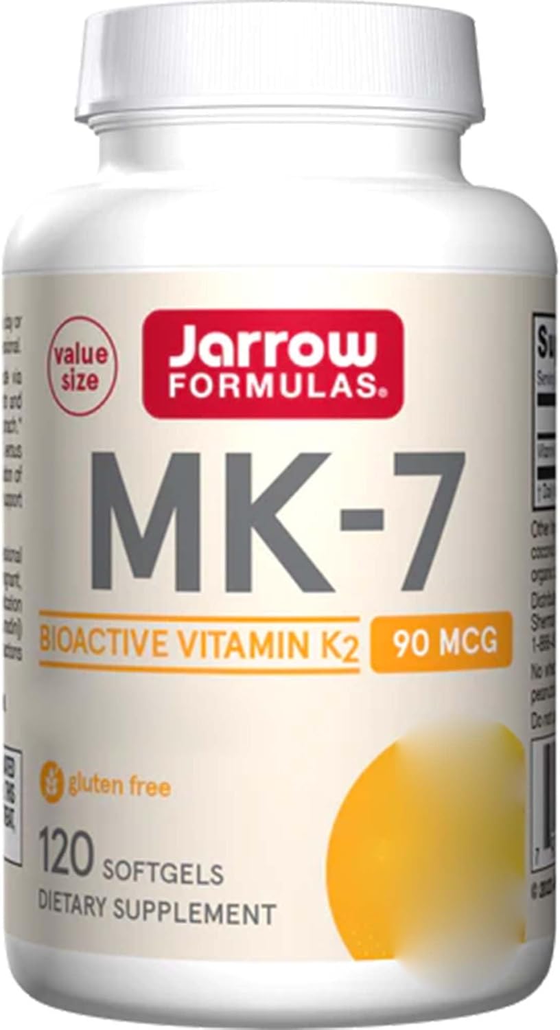 Jarrow Formulas, MK-7, Vitamin K2, 90mcg, 120 Softgels, Gluten-Free, SOYA-Free, GMO-Free