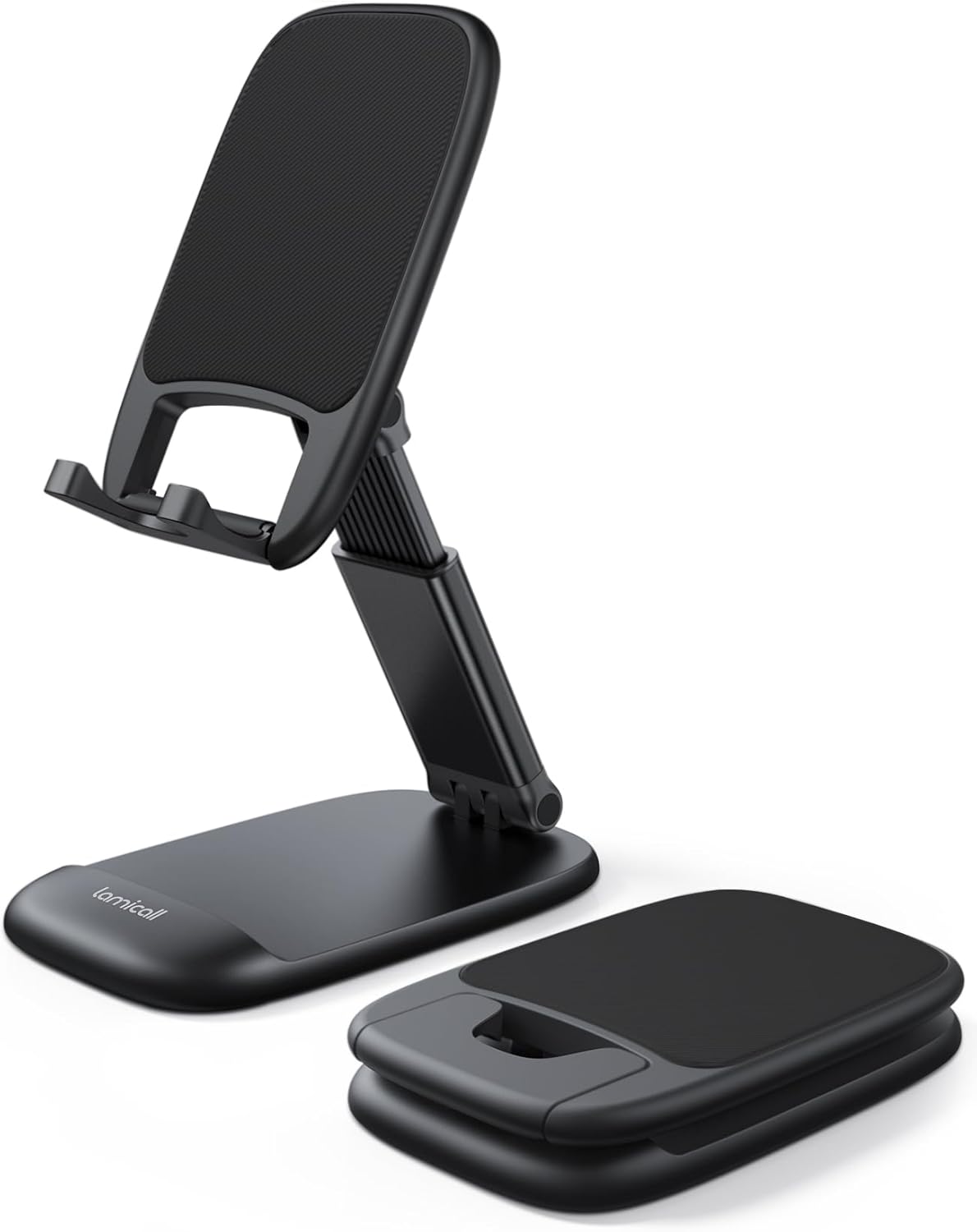 Lamicall Foldable Phone Stand for Desk - Height Adjustable Phone Holder Cradle Dock for iPhone 17 16 15 14 Pro Max Plus Air, 13 12 Pro Max Mini, 11 Pro, Xs, XR, X, 8, Samsung S23, 4"-8" Mobile Phones