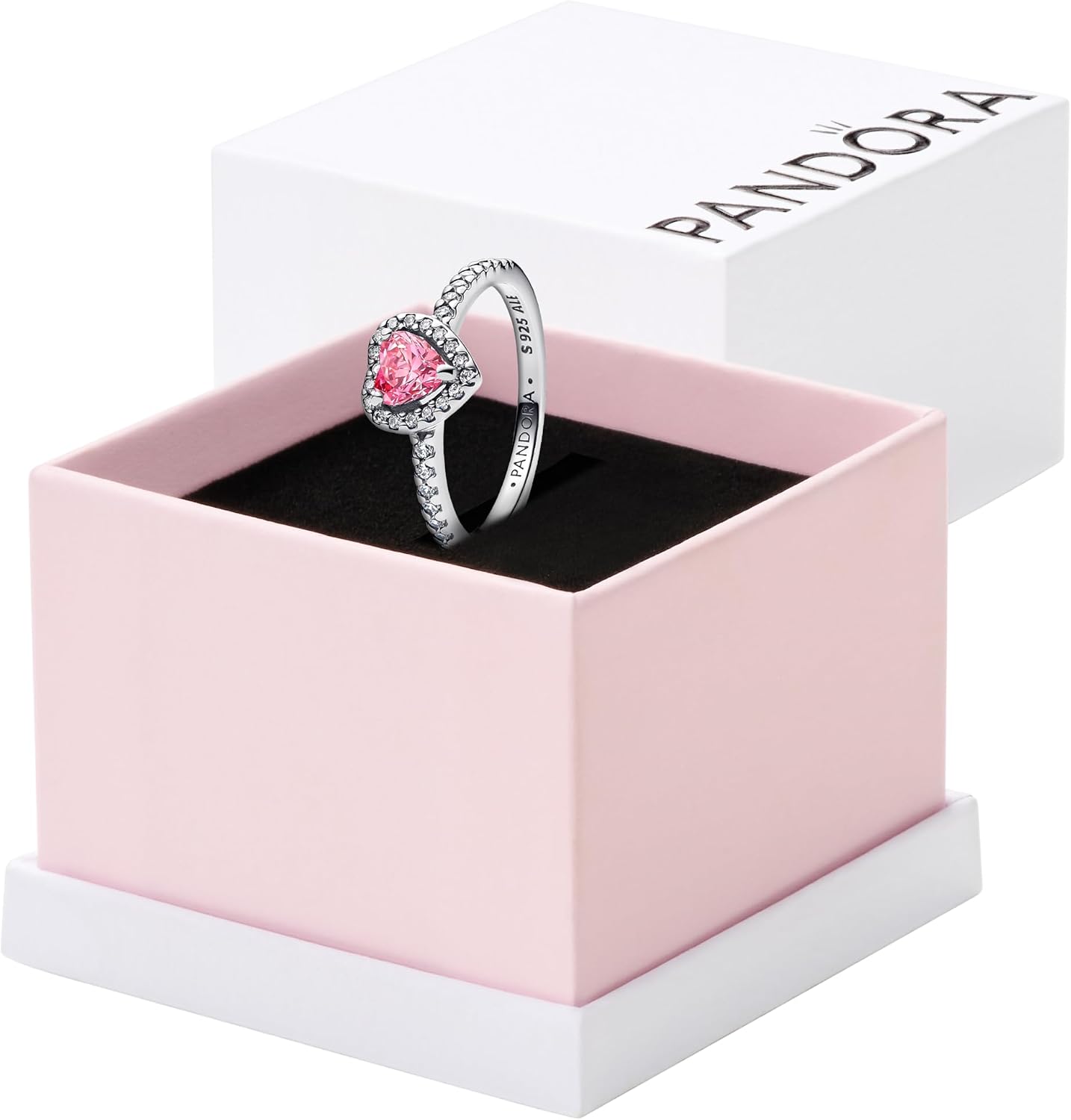 PANDORA-Elevated Heart Ring-With Gift Box