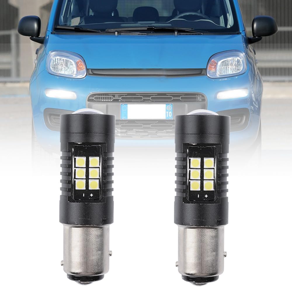 LED Drl Daytime Running Light Bulbs For Fiat Panda 2012-2022 Pair of 21 LED P21W BAY15D Daylight, Drl Daytime Running Lights P21/5W Led Parking light